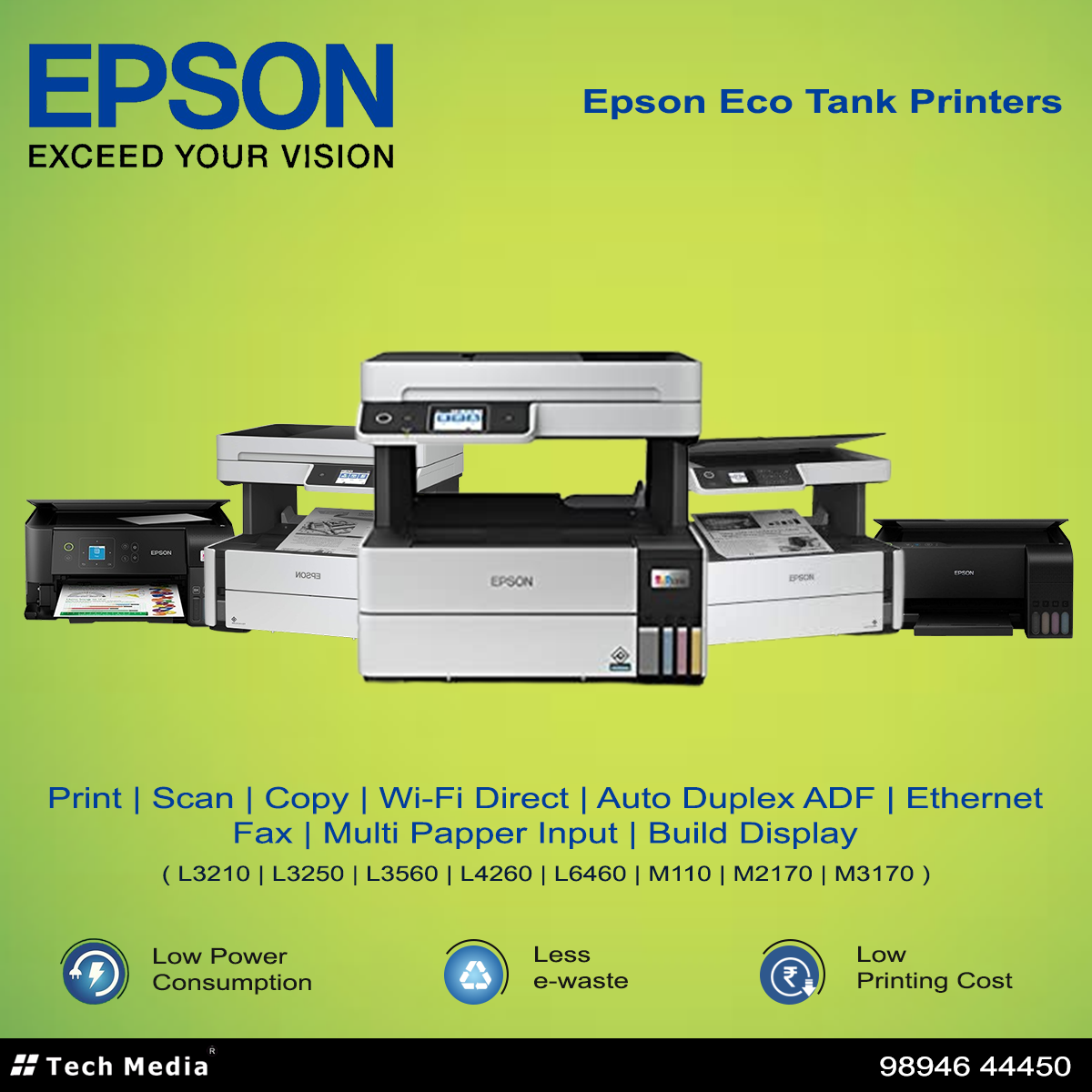 Best Quality Epson Eco Inktank Colour Printers L3210,L3250,L3260,L3560,L4260,L5290,L6460,L6490,